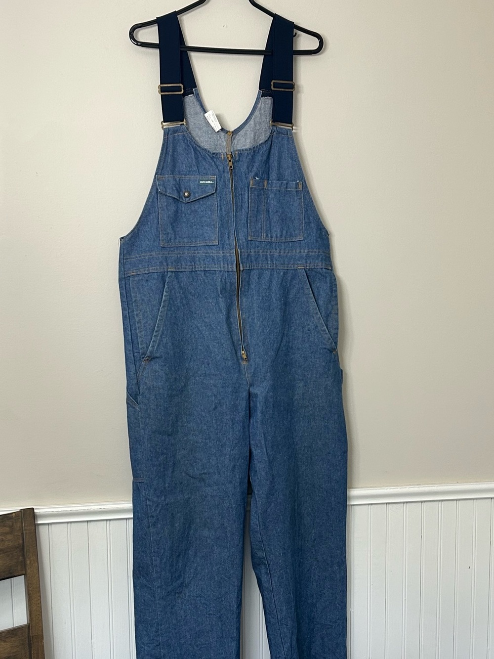Vintage 2001 Hammill Zip-Front Denim Overalls - Made in Canada Size 36 R
